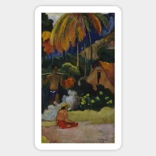 Landscape in Tahiti (Mahana Maa) by Paul Gauguin Sticker